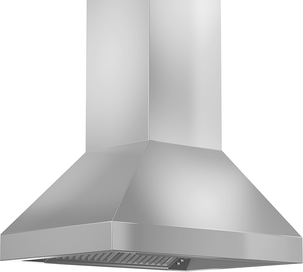 Angle View: ZLINE - 30 in. Outdoor Island Mount Range Hood in Stainless Steel (597i-304-30) - Silver