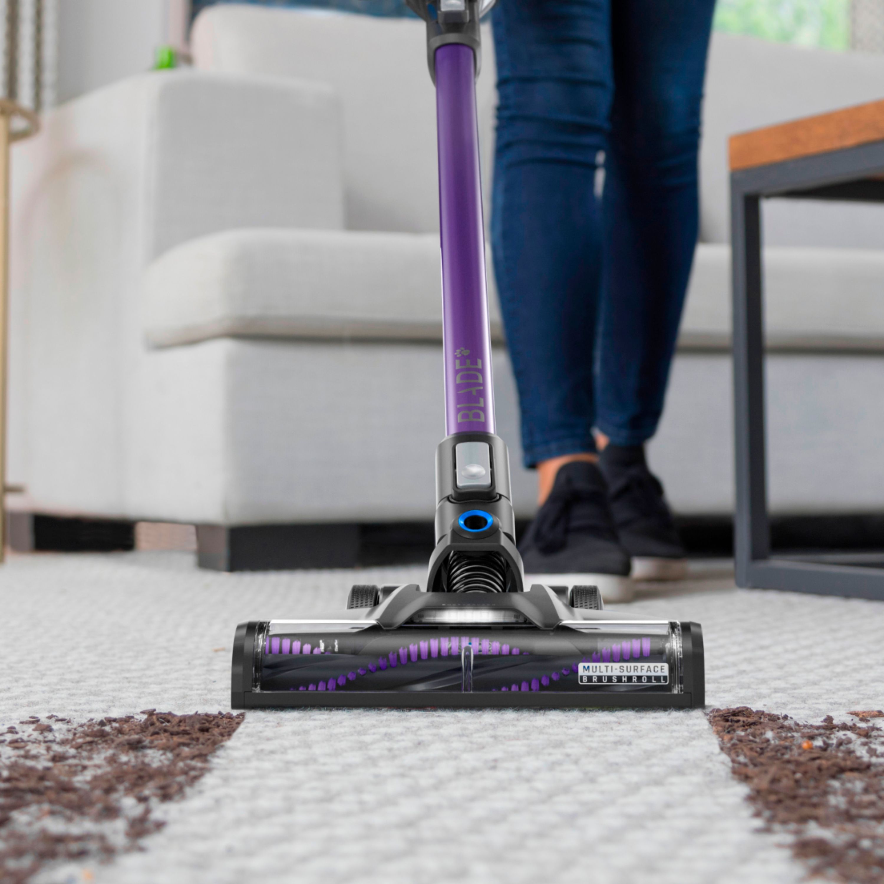 Left View: Hoover - ONEPWR Blade Pet Cordless Vacuum - Purple