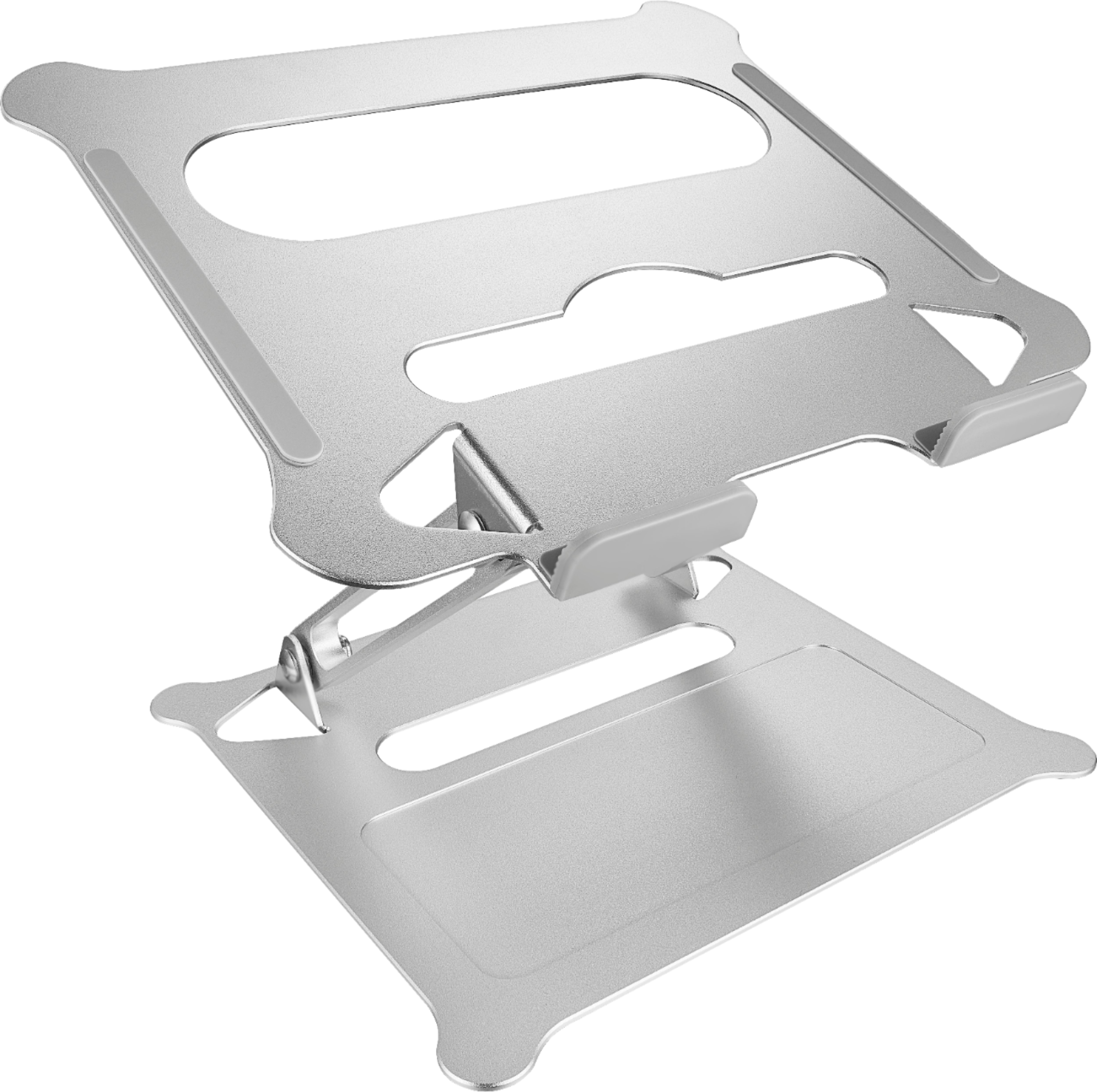 Left View: Insignia™ - Ergonomic Laptop Stand - Silver
