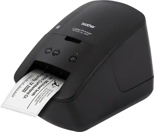 Front. Brother - QL-600 Economic Desktop Label Printer - Black.