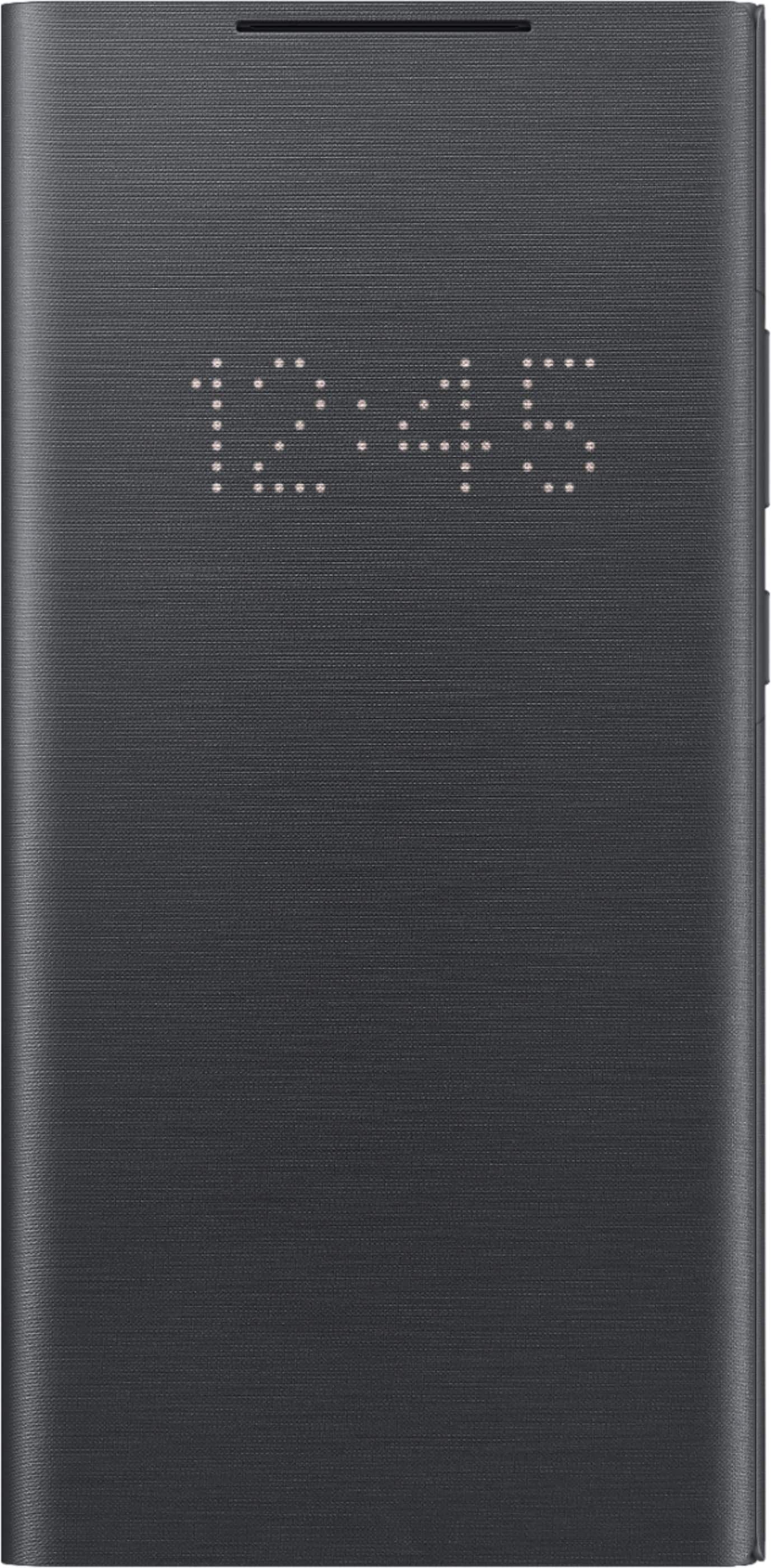 Front. Samsung - LED Wallet Cover for Galaxy Note20 Ultra 5G - Black.