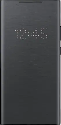 Front. Samsung - LED Wallet Cover for Galaxy Note20 Ultra 5G - Black.