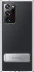 Front. Samsung - Clear Standing Cover for Galaxy Note20 Ultra 5G - Transparent.