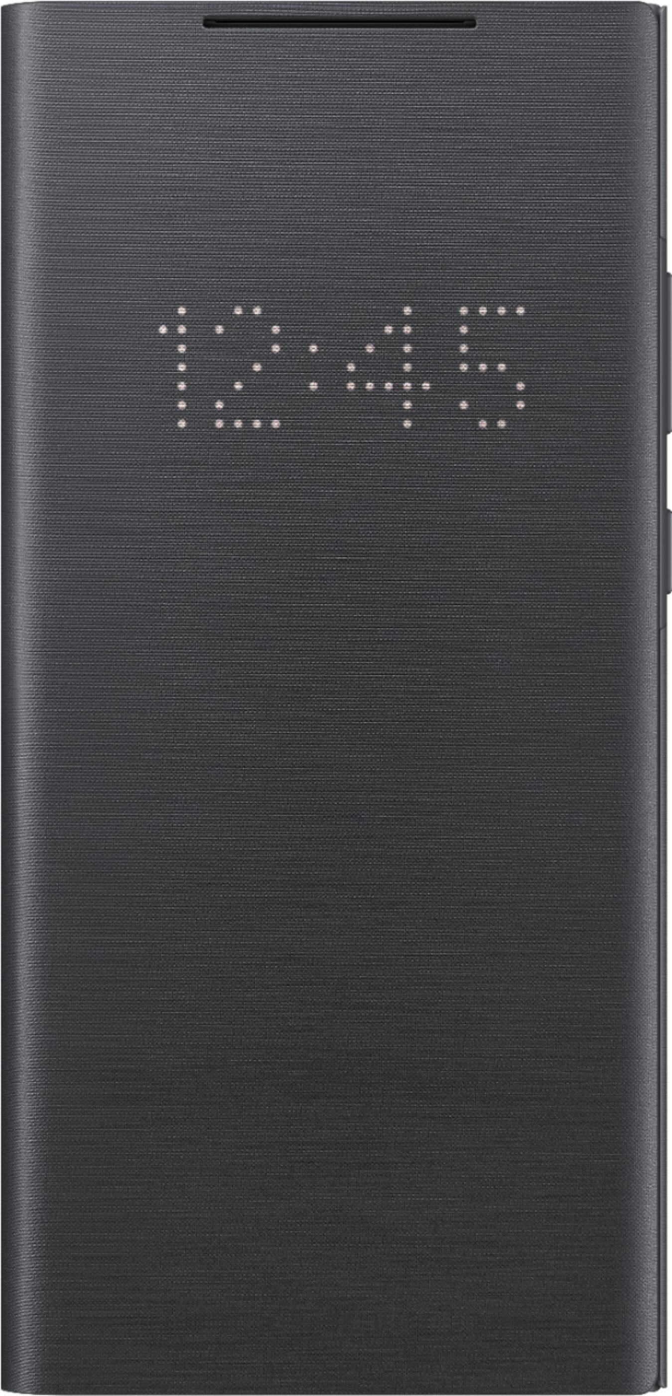 Front. Samsung - LED Wallet Cover Case for Galaxy Note20 5G - Black.