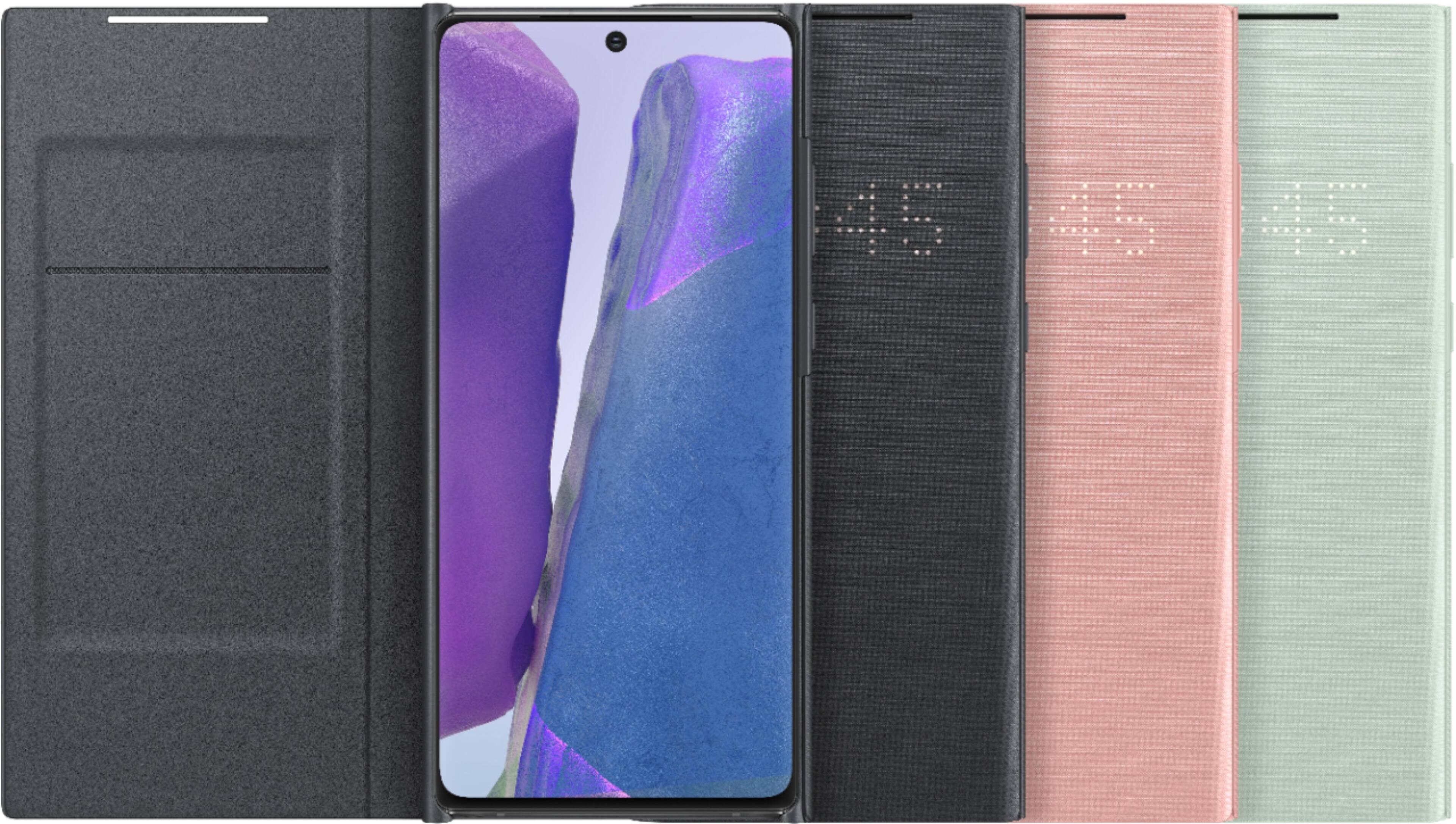 Alt View 14. Samsung - LED Wallet Cover Case for Galaxy Note20 5G - Black.