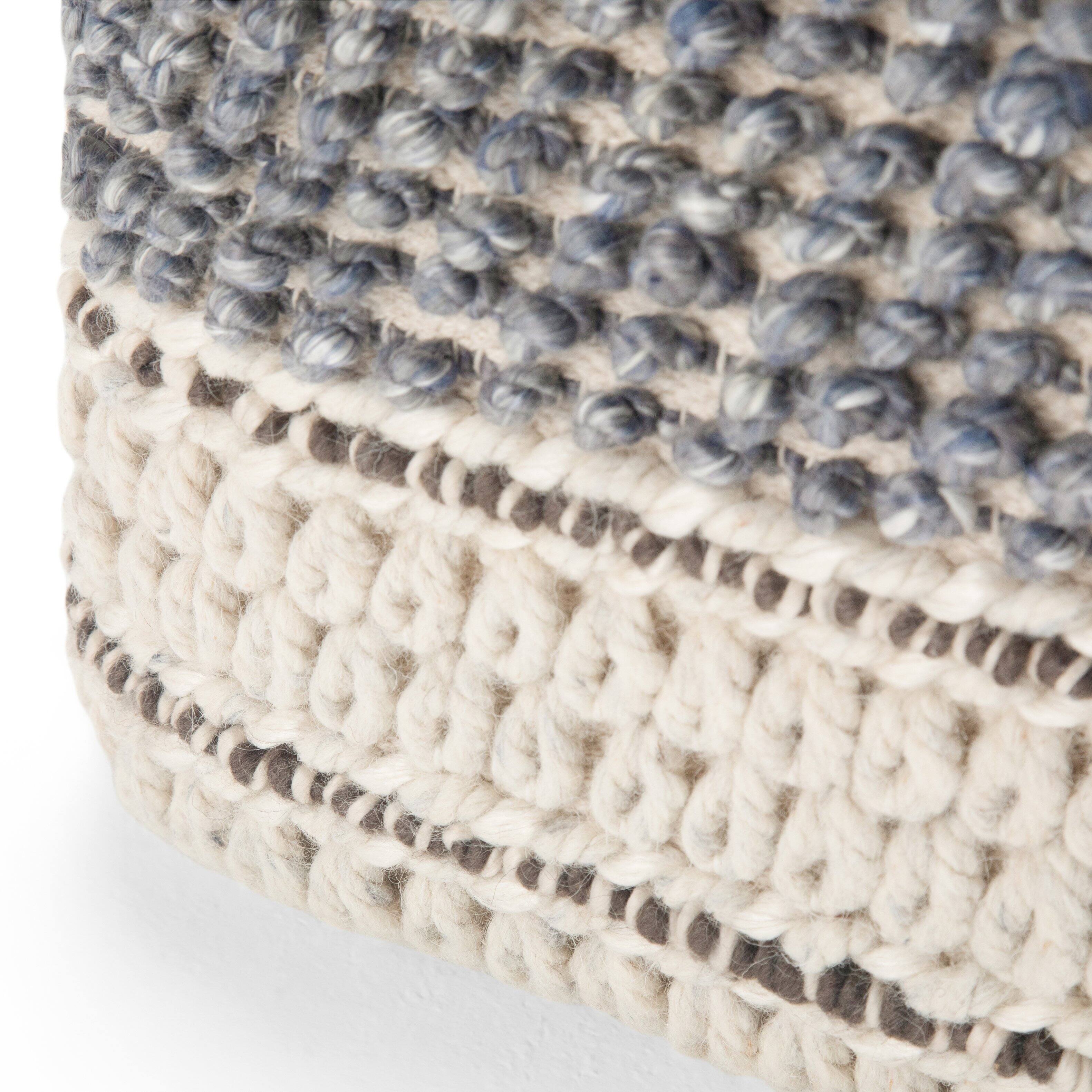 Alt View 12. Simpli Home - Grady Square Pouf - Blue, Natural.