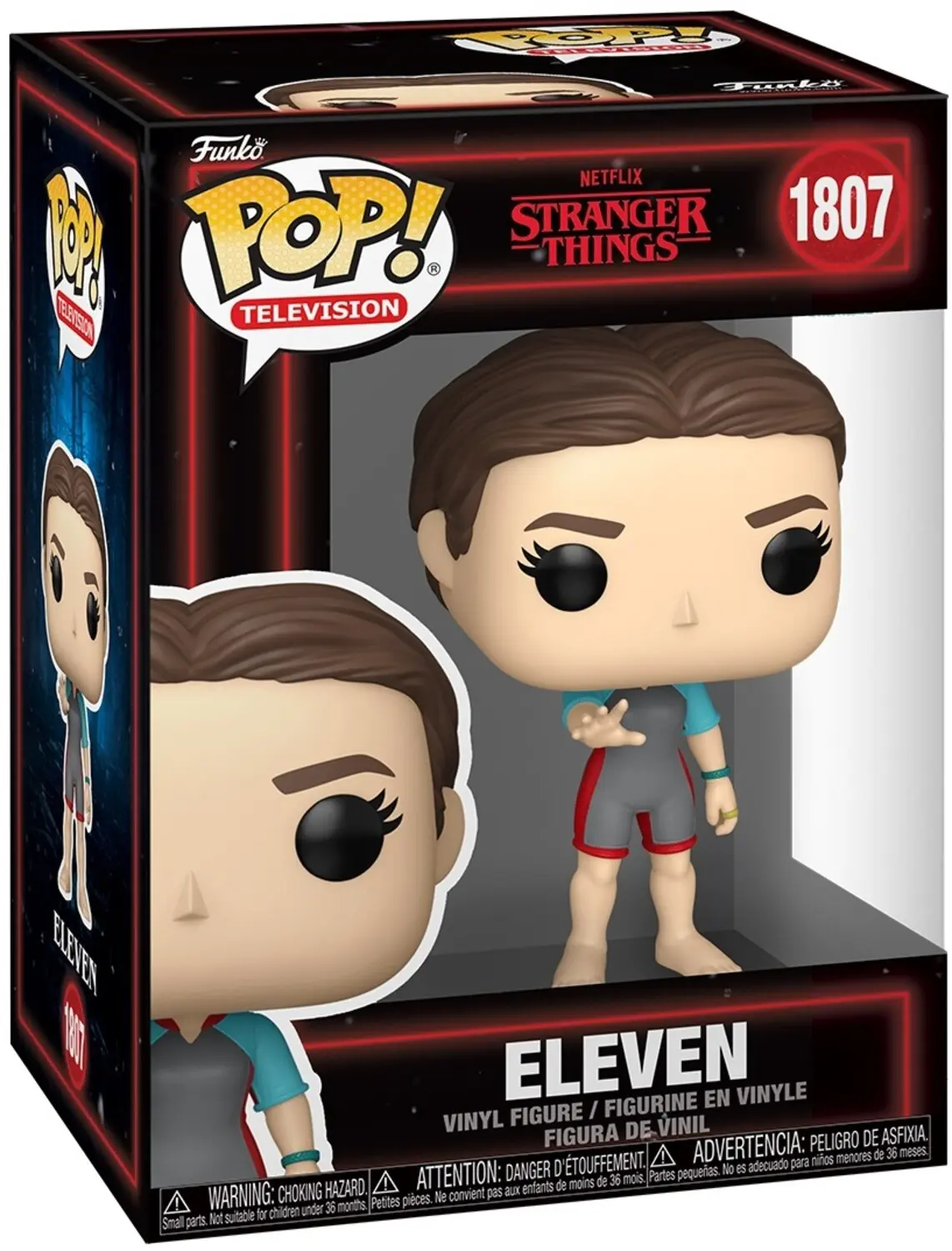 40 PREIL Fuaki Funk NETFLIX 8 POP! STRANGER 1807 THINGS ELEVEN 0 ELEVEN EN VINYLE FIGURE / FIGURINE VINYL DE VINIL FIGURA DE VINIL. WARNING: CHOKING HAZARD. Small parts. Not suitable for children under 36 months.