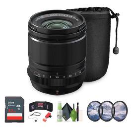 Fujifilm - XF 18mm f/1.4 R LM WR Lens, 32GB Memory Card, Bundle - Black
