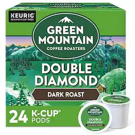 Green Mountain Coffee - Double Diamond Coffee, Dark Roast, 0.40 oz. Keurig K-Cup Pods, 24/Box
