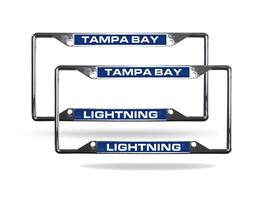 Rico Industries - Tampa Bay Lightning EZ View Chrome Metal Laser Cut License Plate Frame - Set of 2 Frames - Multi