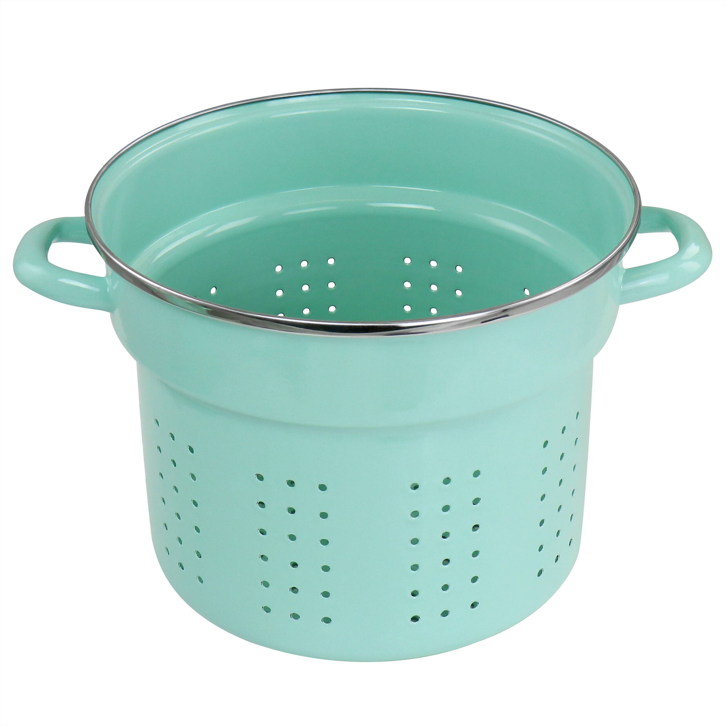 Alt View 3. Martha Stewart - Martha Stewart 8 Quart Dual Stock Pot and Steamer Set in Aqua - Aqua.