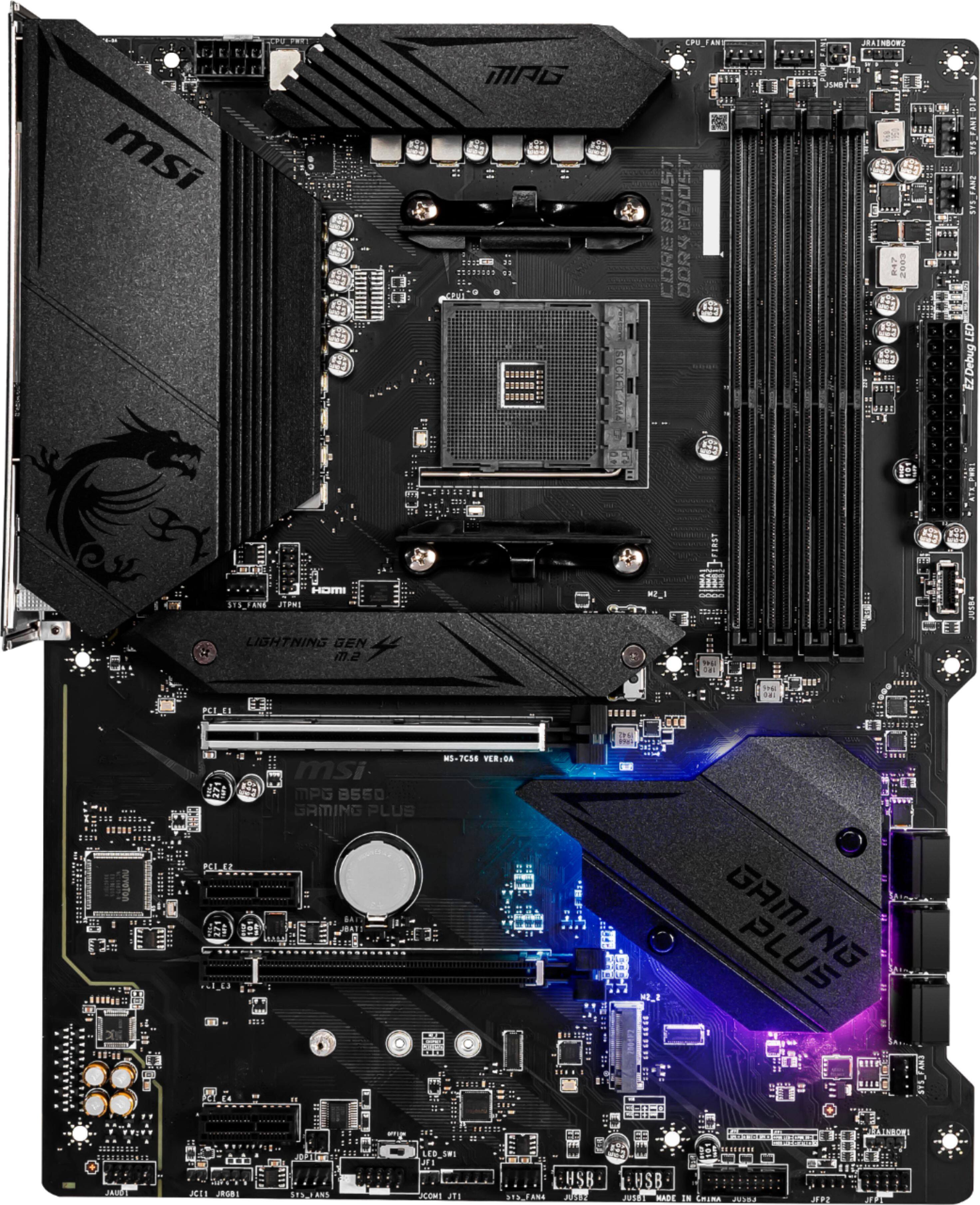 Alt View 11. MSI - B550 GAMING PLUS (Socket AM4) AMD B550 ATX DDR4 Motherboard - Black.