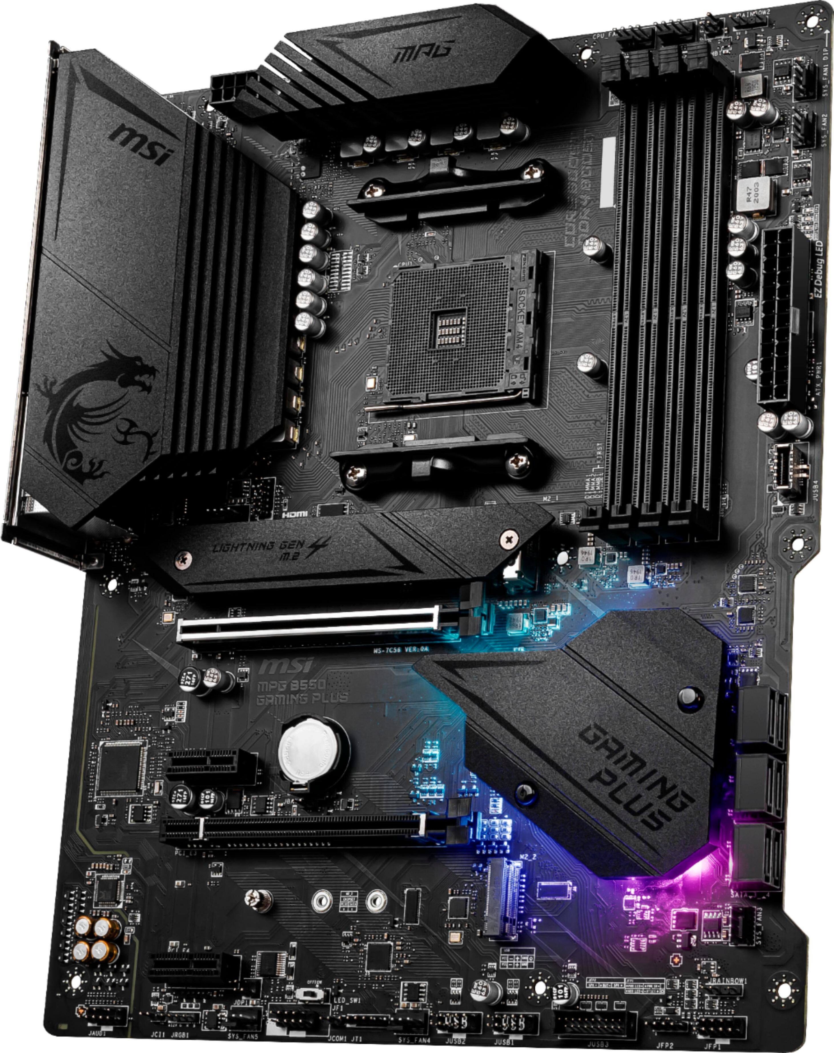 Alt View 13. MSI - B550 GAMING PLUS (Socket AM4) AMD B550 ATX DDR4 Motherboard - Black.