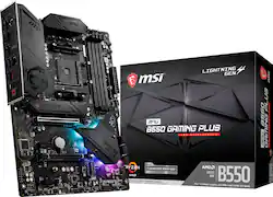 MSI - B550 GAMING PLUS (Socket AM4) AMD B550 ATX DDR4 Motherboard - Black - Front_Zoom