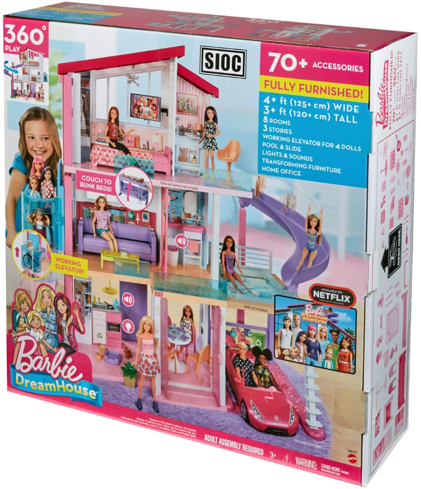 NEW Barbie Dreamhouse Adventures Dollhouse with Bunk Beds and Pool