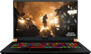 MSI - Geek Squad Certified Refurbished 17.3" Gaming Laptop - i7 - 16GB Memory - NVIDIA  RTX 2070 Max-Q - 1TB SSD - Matte Black With Gold Diamond Cut - Front_Zoom