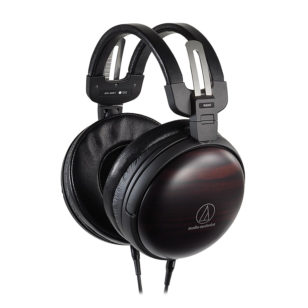 Angle. Audio-Technica - ATH-AWKT Closed-Back Wood Headphone - Black.