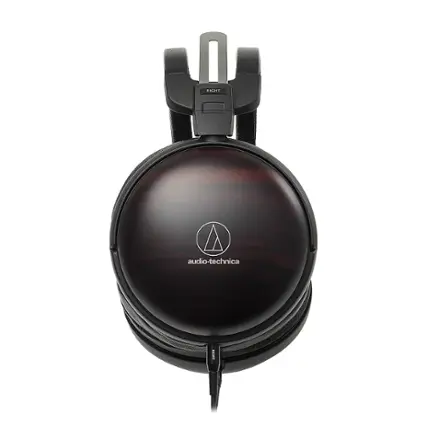 Front. Audio-Technica - ATH-AWKT Closed-Back Wood Headphone - Black.