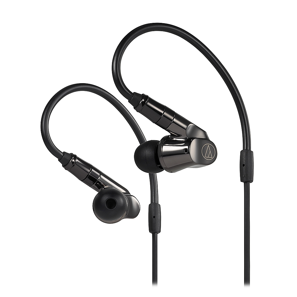 Angle View: Audio-Technica - ATH-IEX1 Hi-Res In Ear Headphones - Black