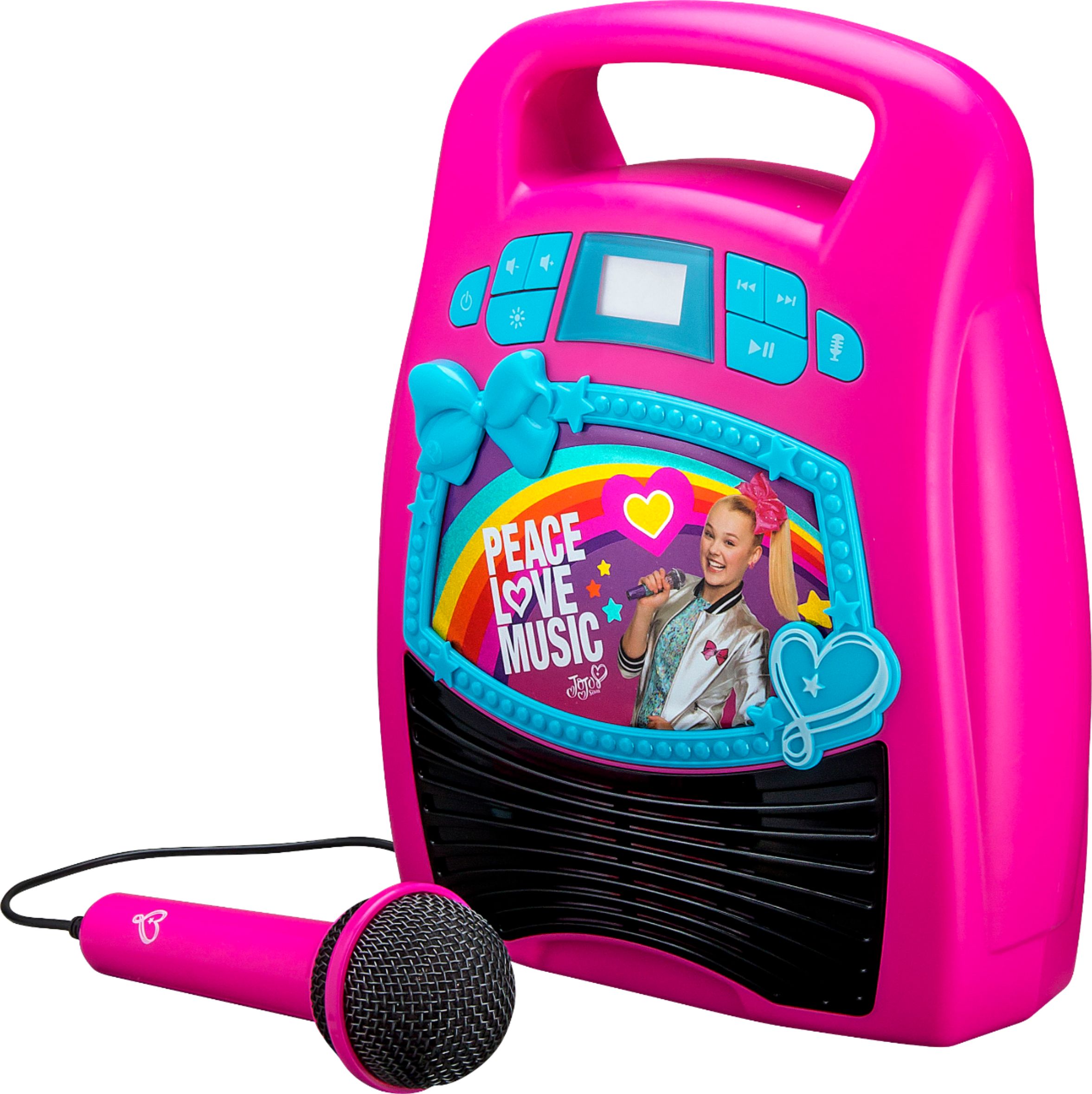 Left View: eKids - JoJo Siwa Bluetooth MP3 Karaoke Microphone - Pink
