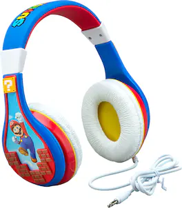 eKids - Super Mario Youth Wired Over the Ear Headphones - Blue