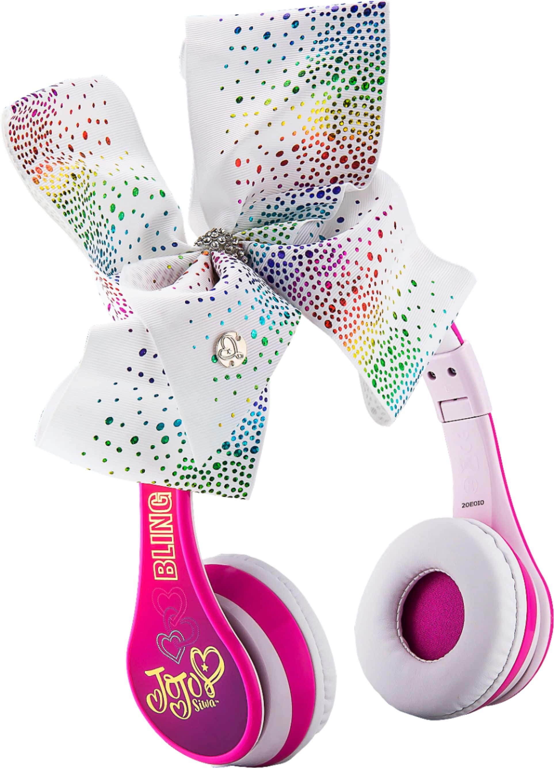 Front. eKids - JoJo Siwa Wireless Over the Ear Headphones - pink.