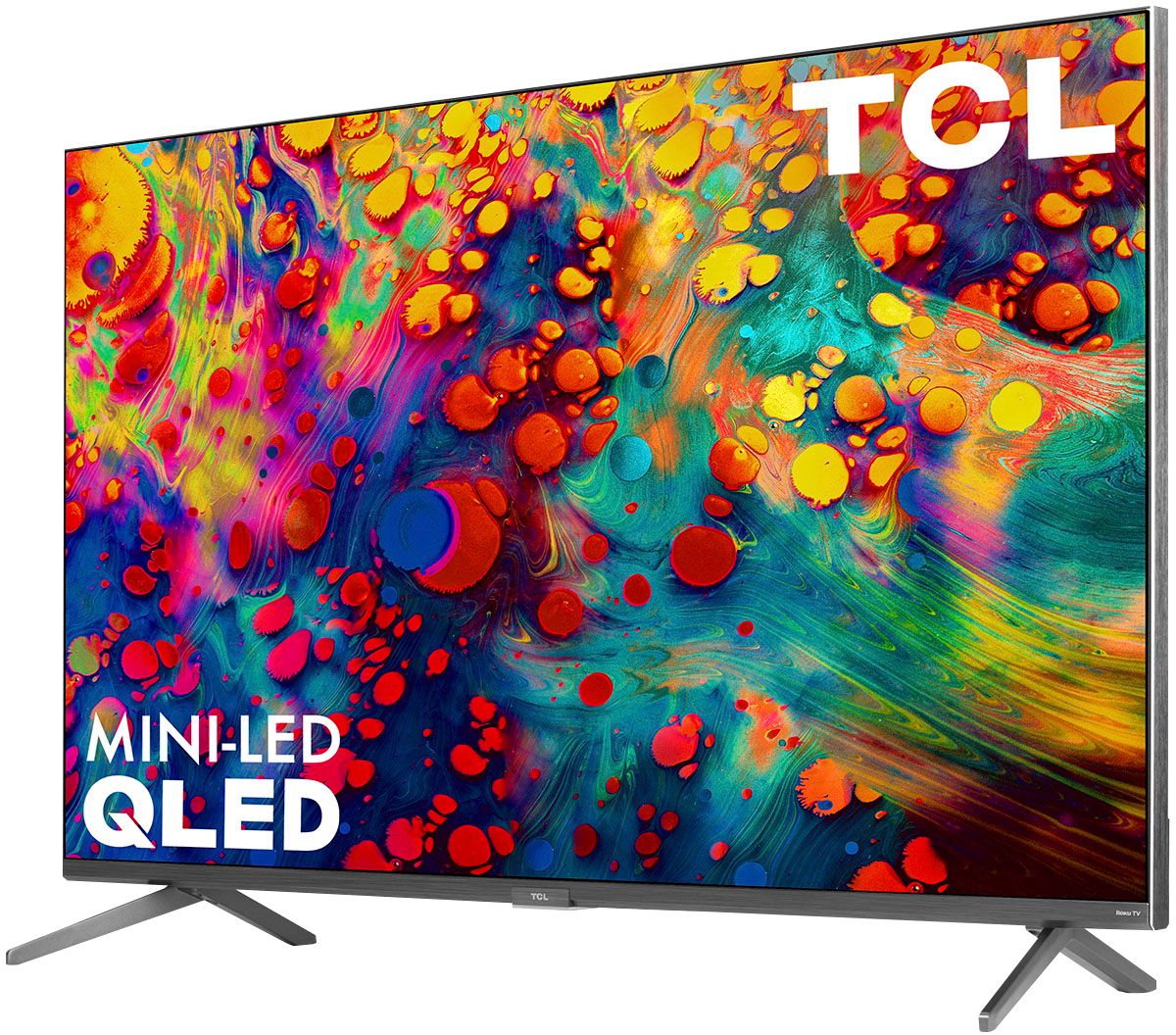 Left View: TCL - 75” Class 6-Series 4K UHD Mini-LED QLED Dolby Vision HDR Roku Smart TV - 75R635
