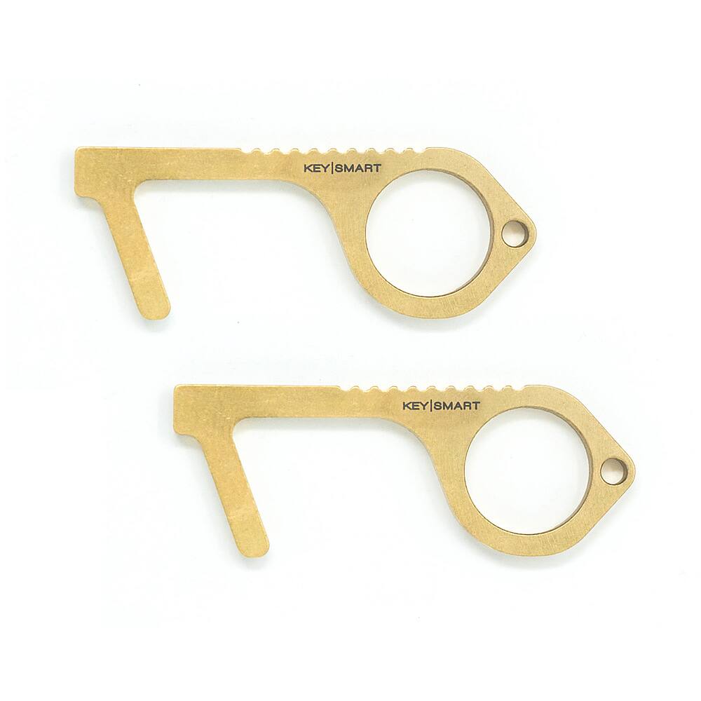 Front. KeySmart - CleanKey - Copper Alloy Hand Tool; 2-Pack - Gold.
