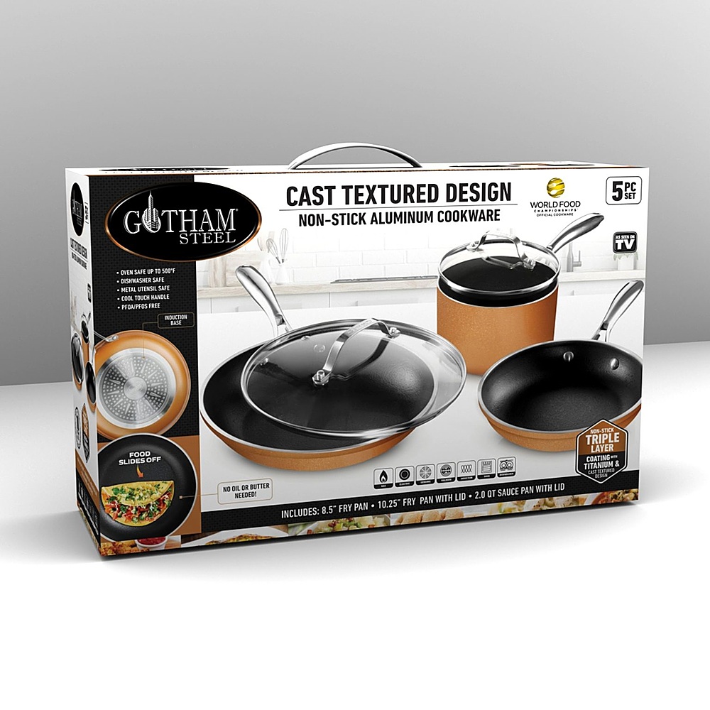 Gotham Steel 10-Piece Non-Stick Aluminum Cookware Set