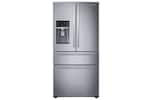 Samsung - 25 cu. ft. Large Capacity 4-Door French Door Refrigerator with External Water & Ice Dispenser - Fingerprint Resistant Stainless Steel - Front_Standard