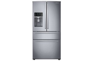 Samsung - 25 cu. ft. Large Capacity 4-Door French Door Refrigerator with External Water & Ice Dispenser - Stainless steel - Front_Zoom