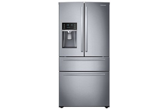 Samsung – 25 cu. ft. Large Capacity 4-Door French Door Refrigerator with External Water & Ice Dispenser – Fingerprint Resistant Stainless Steel
