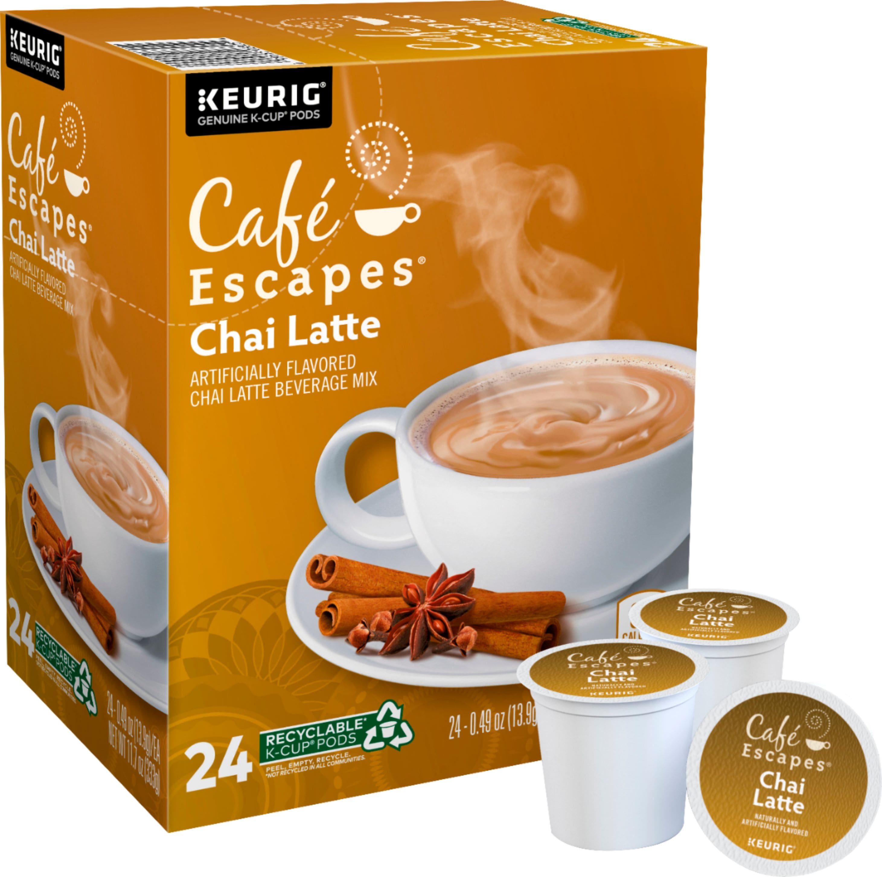 Café Escapes Chai Latte Keurig SingleServe KCup Pods, 24 Count