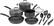 Angle. Cuisinart - 12 PC Cookware Set - Black.