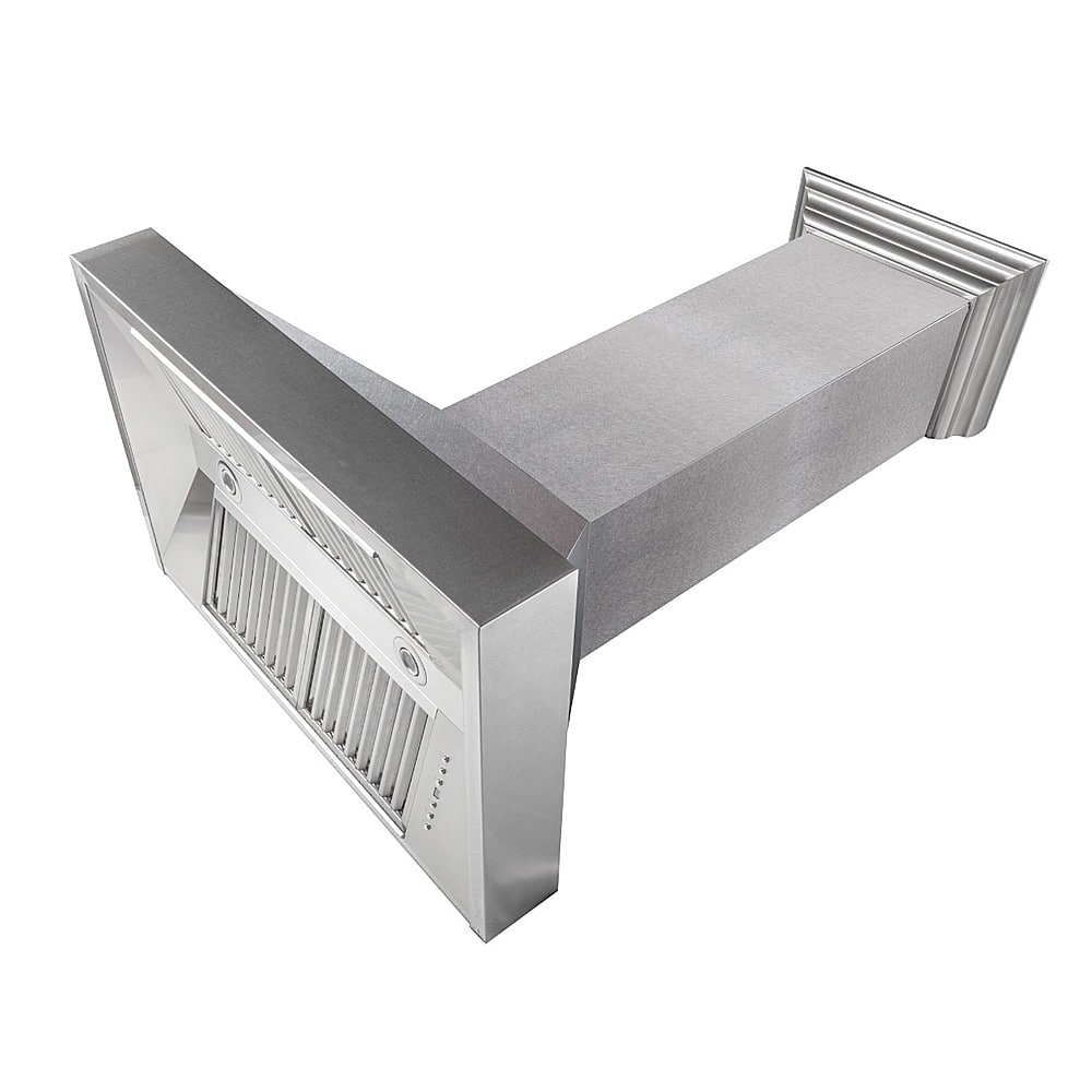 Left View: ZLINE - 30" DuraSnow® Stainless Steel Range Hood with DuraSnow® Shell (8654SN-30) - Silver