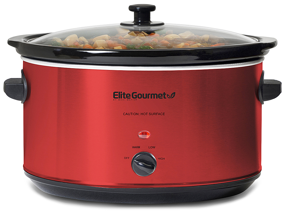 Elite Gourmet 8.5qt. Stainless Steel Slow Cooker, Red Red MST-900RXT ...