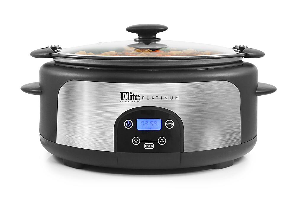 Maxi-Matic Elite Gourmet 1.5 Qt. Mini Slow Cooker in Stainless Steel -  7791016