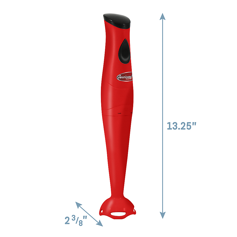 Left View: Americana - 150W Hand Blender with detachable wand - Red