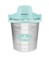 Elite Gourmet - 4qt Old Fashioned Electric Ice Cream Maker - Light Blue - Front_Zoom