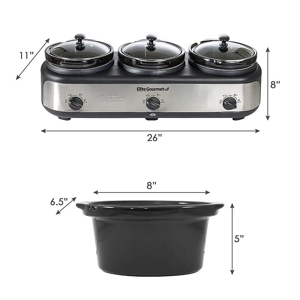 2.5 QT Silver Small Portable Twin Double Crockpot Slow Cooker - Bed Bath &  Beyond - 39595153