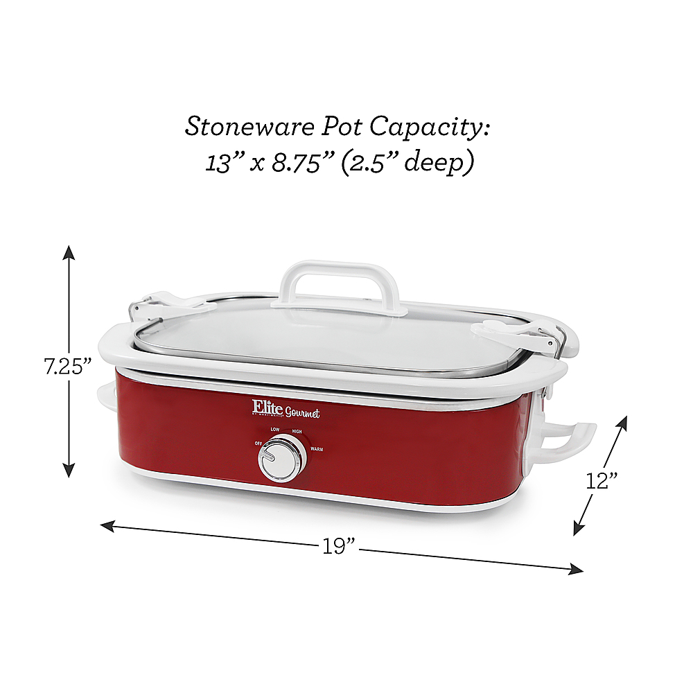 Elite Gourmet 3.5Qt. Casserole Slow Cooker with Locking Lid Red MST-5240 -  Best Buy