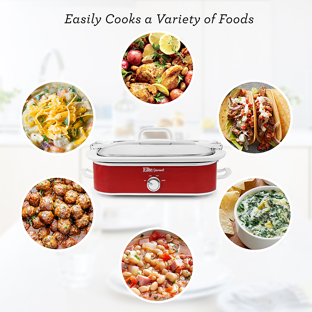 Best Buy: Elite Gourmet 3.5Qt. Casserole Slow Cooker with Locking Lid Red  MST-5240