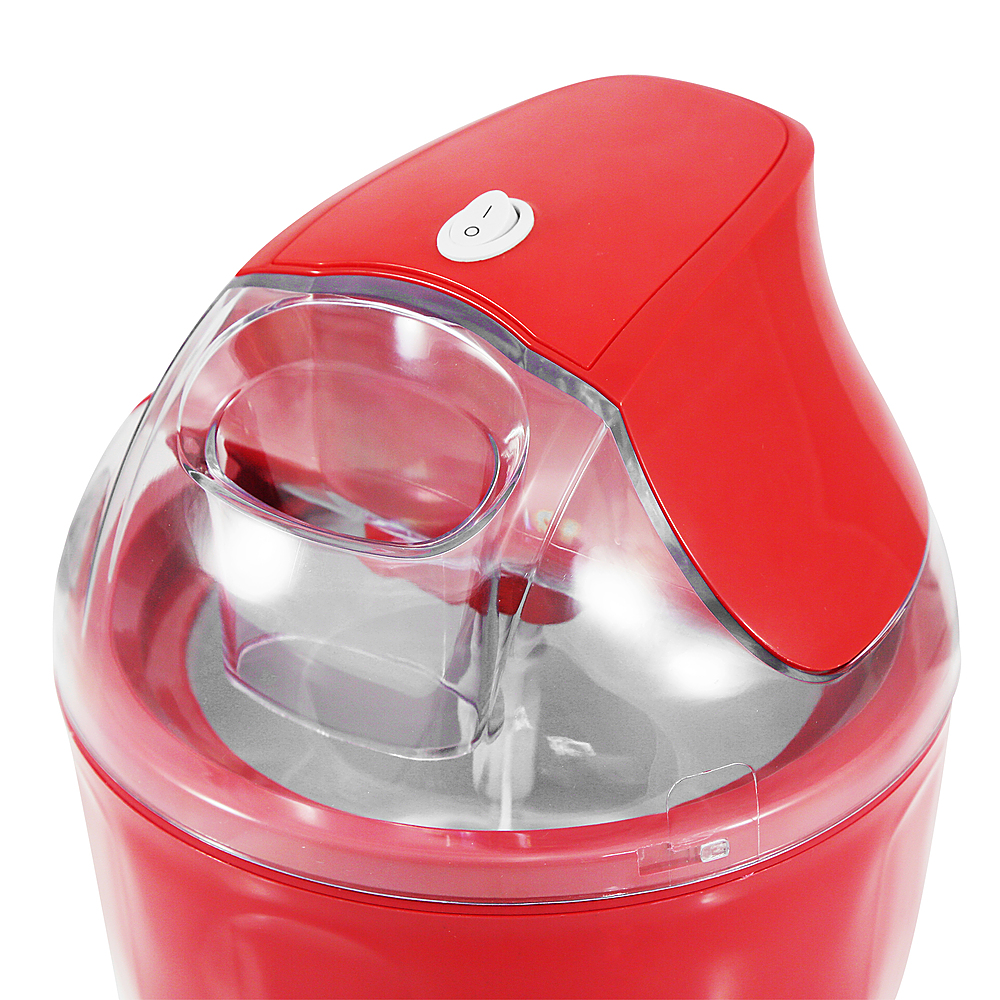 Angle View: Americana - 1.5qt Electric Ice Cream Maker with Quick Freeze Bowl - Red