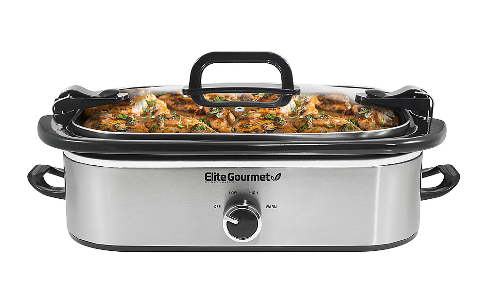 Best Buy: Elite Gourmet 3.5Qt. Casserole Slow Cooker with Locking Lid  Stainless Steel MST-5240SS