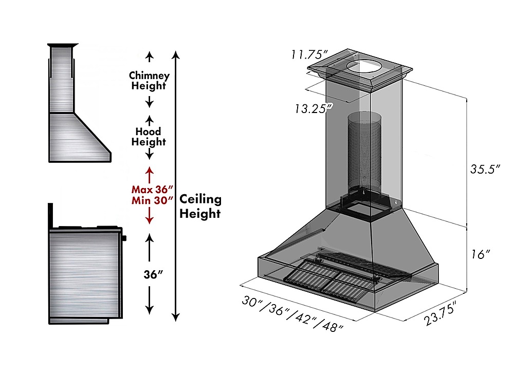 ZLINE 30 Inch Stainless Steel Range Hood with White Matte Shell