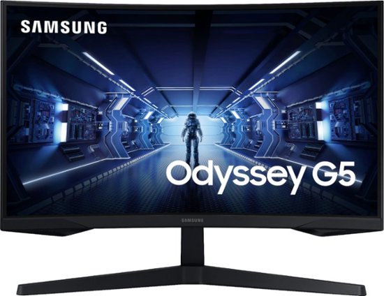 Front Zoom. Samsung - Odyssey G5 32" LED Curved WQHD FreeSync Monitor with HDR (HDMI) - Black.