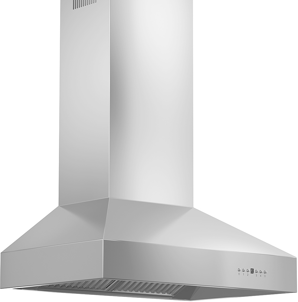 Angle View: ZLINE 54" Outdoor Wall Mount Range Hood in Stainless Steel (697-304-54) - Stainless steel