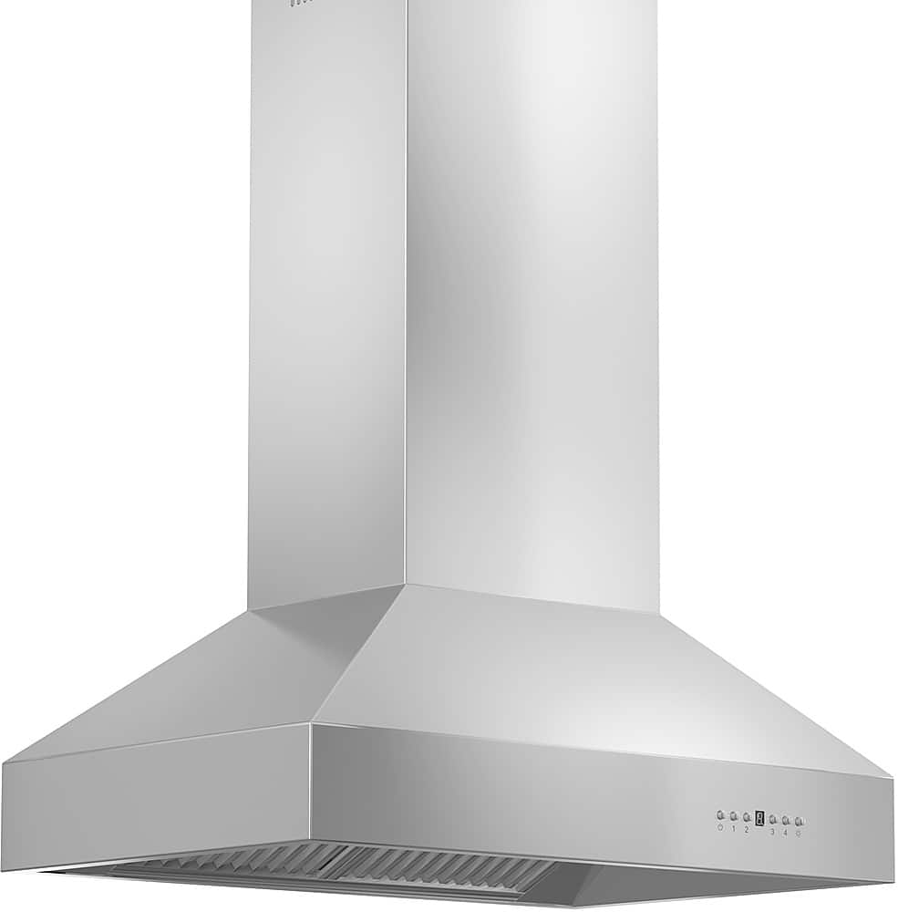 Angle View: ZLINE 54"  Island Mount Range Hood in Stainless Steel (697i-54) - Stainless steel