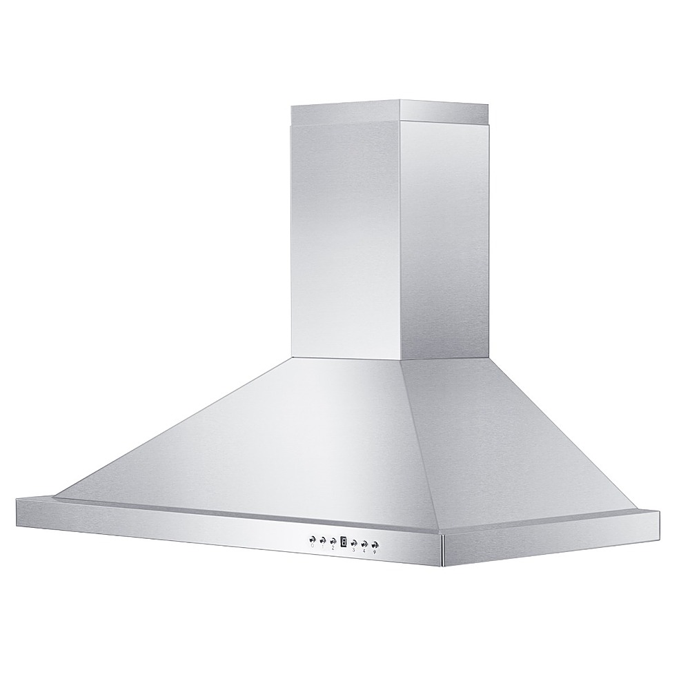 Angle View: ZLINE - 48 in. Outdoor Wall Mount Range Hood in Stainless Steel (KB-304-48) - Silver