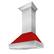 Angle. ZLINE - 30" DuraSnow® Stainless Steel Range Hood with Red Matte Shell (8654RM-30) - Silver.